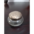 SMALL GLASS BOWL WITH SILVER LID