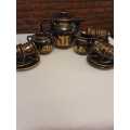 Handmade 6 piece tea set - 24k Gold paint - Made in Greece
