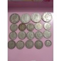 135 GRAMS 80% ASSORTED SILVER UNION COINS TOTAL 108 GRAMS PURE SILVER