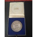 Centenary of the University of Stellenbosch Commemorative Medallion. 50.5 Grams of pure silver.