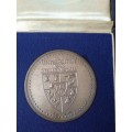 Centenary of the University of Stellenbosch Commemorative Medallion. 50.5 Grams of pure silver.