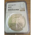 2019 1 TROY OZ. .999 SILVER AMERICAN SILVER EAGLE GRADED MS69 BY NGC.