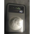 THE FINEST 2001 SILVER EAGLE 1 OZ. GRADED MS70 BY NGC