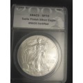 THE FINEST 2008 1OZ. SILVER EAGLE GRADED SP70 BY ANACS.