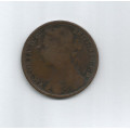 GREAT BRITAIN - 1879 ONE PENNY COIN - F. CONDITION