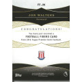 JON WALTERS  - TOPPS `PREMIER GOLD` 2016/17 - AUTHENTIC `CERTIFIED FOOTBALL FIBERS` CARD