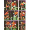 AUSTRALIA RUGBY - `FUTERA RUGBY 1996` - COMPLETE `NO BARRIERS` `SAMPLE`  9 TRADING CARD SET