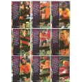 AUSTRALIA RUGBY - `FUTERA RUGBY 1996` - COMPLETE `NO BARRIERS` `SAMPLE`  9 TRADING CARD SET