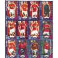 MANCHESTER UNITED FC - MATCH ATTAX 2017 - COMPLETE 32 TRADING CARD SET - Incl. FOILS