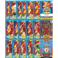 LIVERPOOL FC - MATCH ATTAX 2017/2018 - COMPLETE SET of 25 TRADING CARDS - FOILS INCLUDED