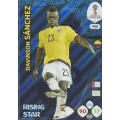 DAVINSON SANCHEZ - PANINI FIFA WORLD CUP 2018 RUSSIA -  "RISING STAR" FOIL TRADING CARD 418