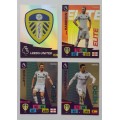 LEEDS UNITED FC - ENGLISH PREMIER LEAGUE 2020/2021 - TEAM SET of 21 `FOIL and BASE` TRADING CARDS