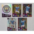 MANCHESTER CITY FC - ENGLISH PREMIER LEAGUE 2020/2021 - TEAM SET of 22 `FOIL and BASE` TRADING CARDS