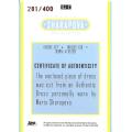 MARIA SHARAPOVA - ACE AUTHENTIC 05 `SPECIAL EDITION` - RARE DUAL `MEMORABILIA` CARD 281/400