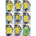SWEDEN - PANINI FIFA WORLD CUP 2018 RUSSIA - COMPLETE TEAM OF 10 `BASE and FOIL` TRADING CARDS