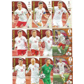 POLAND - PANINI FIFA WORLD CUP 2018 RUSSIA - COMPLETE TEAM OF 11 `BASE and FOIL` TRADING CARDS