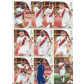 PERU - PANINI FIFA WORLD CUP 2018 RUSSIA - COMPLETE TEAM OF 10 `BASE and FOIL` TRADING CARDS