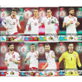 POLAND - PANINI EURO 2020 COLLECTION - TEAM SET of 16 `BASE and FOIL` TRADING CARDS