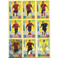 SPAIN - TOPPS `MATCH ATTAX WORLD CUP 2014` BRAZIL - TEAM SET of 15 `FOIL and BASE` TRADING CARDS