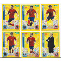 SPAIN - TOPPS `MATCH ATTAX WORLD CUP 2014` BRAZIL - TEAM SET of 15 `FOIL and BASE` TRADING CARDS