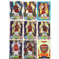 ARSENAL FC - TOPPS `MATCH ATTAX` 2017/2018 - COMPLETE SET of 27 TRADING CARDS - FOILS INCLUDED