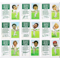 CRICKET CARDS - TEXACO TROPHY 1984 COLLECTION - COMPLETE SET of 12 TEA TRADING CARDS