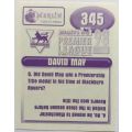 DAVID MAY - MERLIN Premier League Sticker collection 1998 - RARE `STICKER` 345