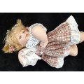 PORCELAIN ANTIQUE DOLL - 36cm TALL - RELAXING POSITION - Good Condition