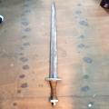 Large Metal Sword with Leather Wrapped Handle