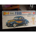 Vintage 1960s AMT 1940 Ford Deluxe Coupe 3 in 1 Model Kit Trophy Series unbuilt
