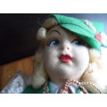 Beautiful large B W doll made in Holland felt.  has some moth  damage but face is beatiful