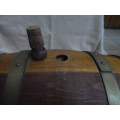 Very large oak wine barrel for a pub on a stand.    26.5 long 20cm diameter  brass tap and bands