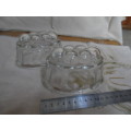 Two smaller glass jelly moulds vintage