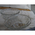 Two smaller glass jelly moulds vintage