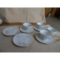 Bavaria 3 cups and 5 saucers 1 sugar bowl  cups stamped 615