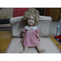 Original Shirley Temple composition 18 inch made by ideal and original dress with label