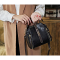 Ladies Fashion Classic Messenger PU Leather Shoulder Handbag - Black