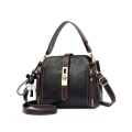 Ladies Fashion Classic Messenger PU Leather Shoulder Handbag - Black