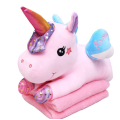 2 In 1 Unicorn Shaped Throw Plush Pillows with Blanket