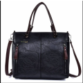 BAGL PU Leather Ladies Handbag Shoulder Bag - Black