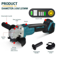 Cordless Grinder 100mm - 125mm - 2 x 88V Lithium Batteries - Rechargeable