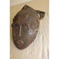 Antique Chokwe Angolan Initiation Mask Circa 1910 - 1920 mask height excl. hood 23cm x 16cm