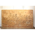 MASSIVE THAI RELIGIOUS PAINTING WATERCOLOUR AND INK ON CANVAS 201CM WIDE BY 114CM TALL