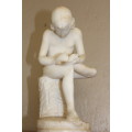Spectacular 19th Century Italian Alabaster Carving of `SPINARIO` Signed Prof. E Sacchi, 31cm by 17cm