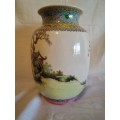 Antique Chinese Famille Rose Hand Painted vase 29cm tall