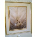 Vintage Chinese Hand Embroidered Silk Portrait Entitled `Morning` Signed. 47 by 39cm