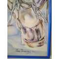`Ballet Shoes` oil on board by Joan Broadley 61 by 84cm