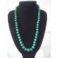 Vintage Malachite Beaded Necklace 53cm length (two beads are chipped)