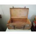 Vintage Wood and Brass bound Travel Case 50x28x20cm