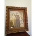 Beautiful Framed Vintage Lithograph of Victorian Children 40cm by 35cm